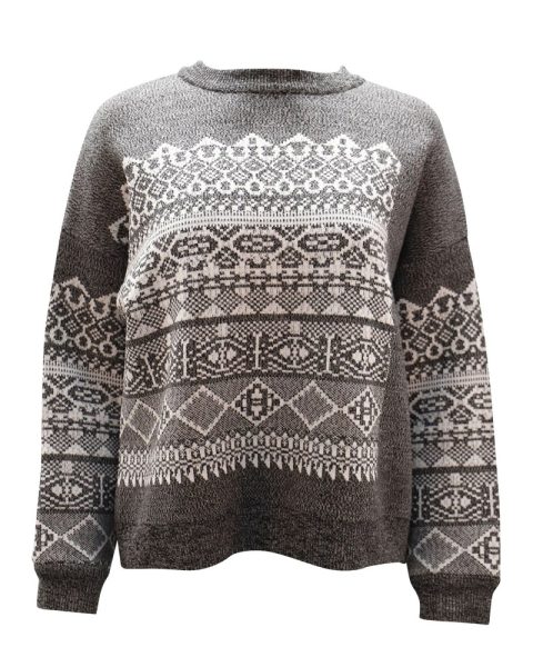 Alexander Wang Fair Isle Sweater in Grey Wool 7748775084092