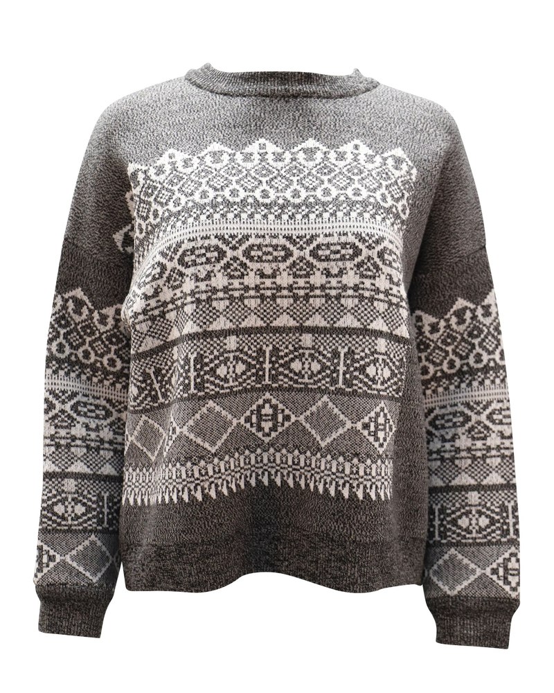 Alexander Wang Fair Isle Sweater in Grey Wool 7748775084092