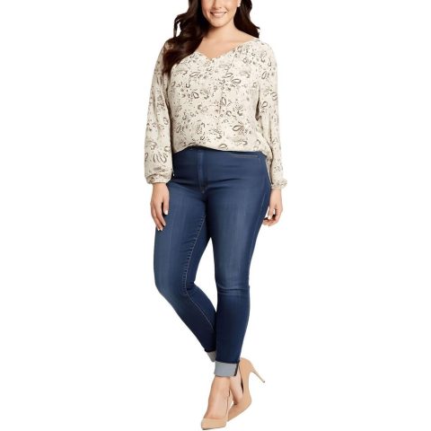 Plus Paisley Peasant Top