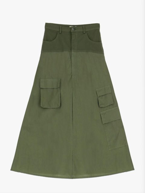 Women’s Cargo Maxi Skirt In Military