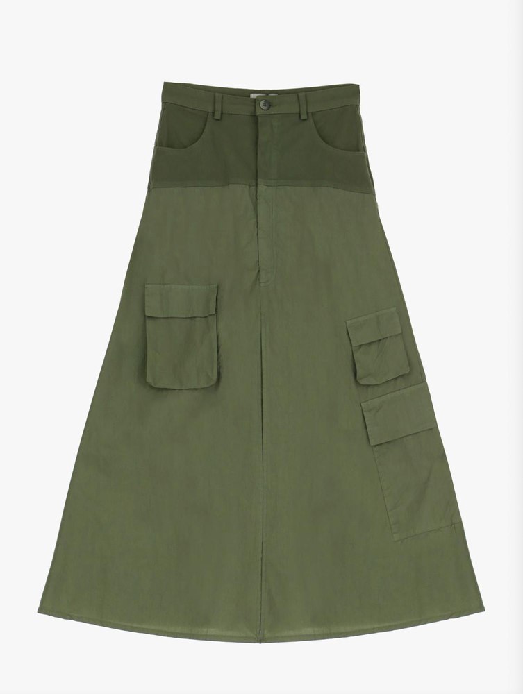 Women’s Cargo Maxi Skirt In Military