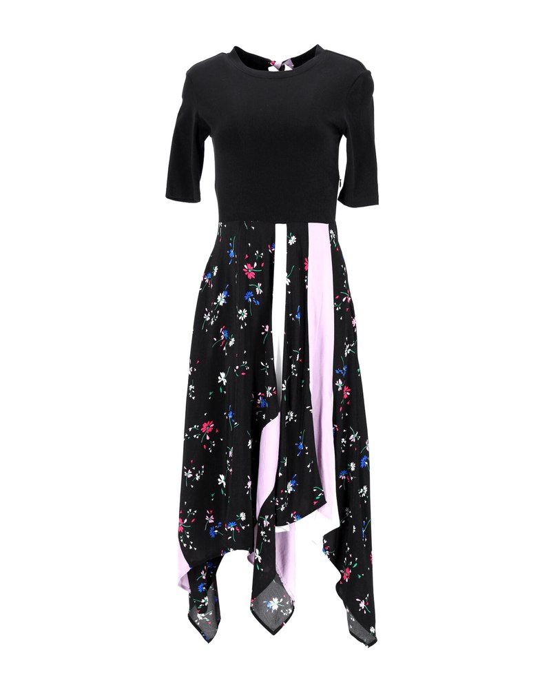 Maje Asymmetric Skirt in Black Cotton 7748780982332