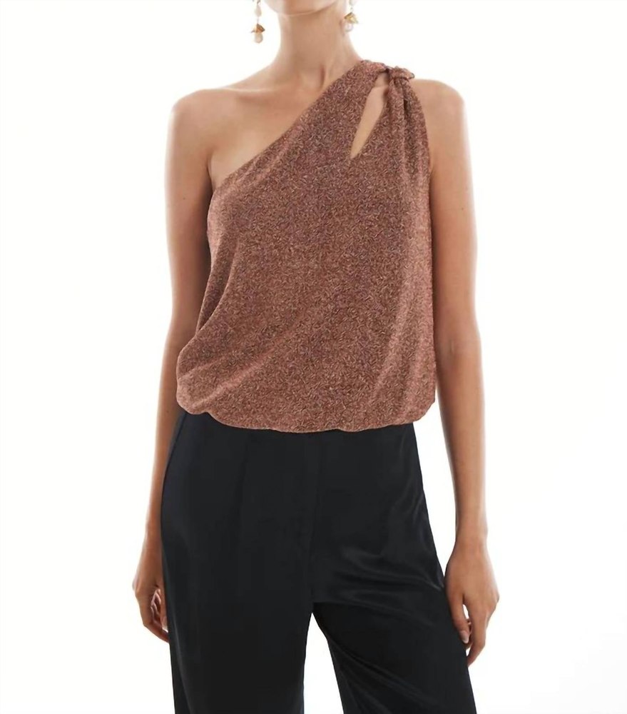 Tie One Shoulder Tank In Copper