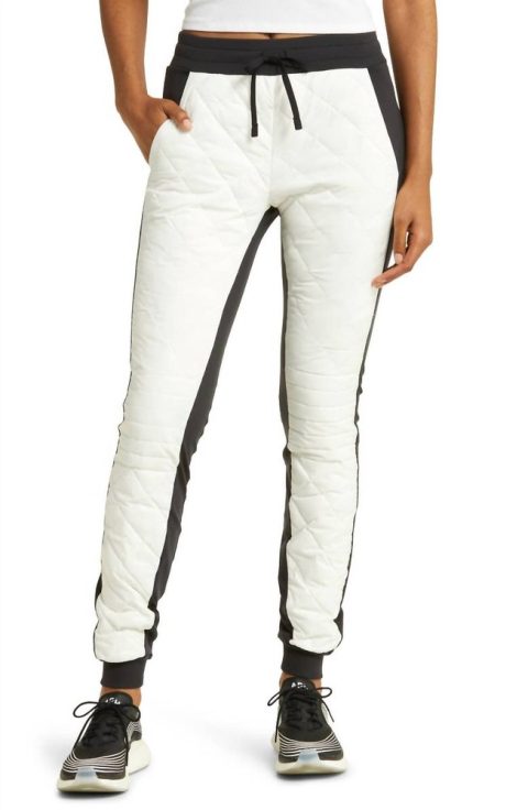 Warm Airbrush High-Waist Moto Puffer Pant In Black/ivory