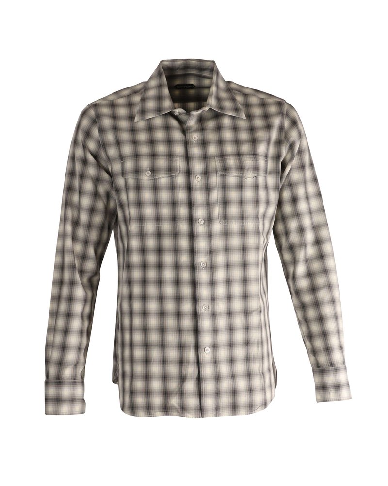 Tom Ford Plaid Buttondown Shirt in Multicolor Cotton 7748778164284