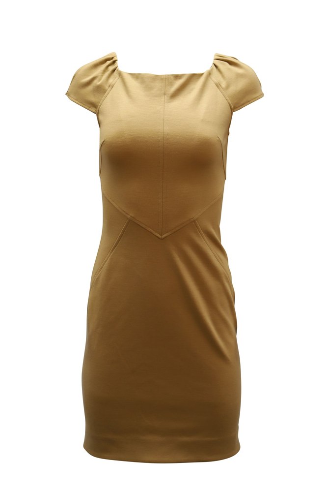 Diane Von Furstenberg Sheath Mini Dress in Brown Wool 7748781310012