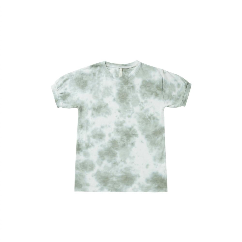Girls – Jersey Shirt Dress In Aqua Tie-Dye
