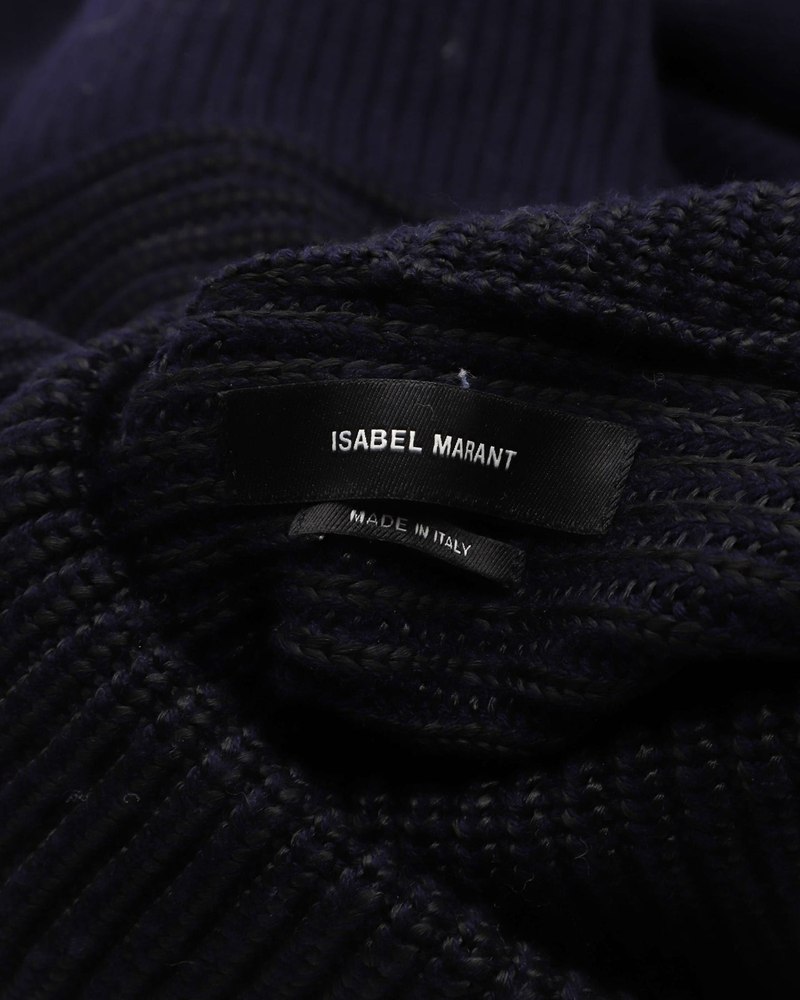 Isabel Marant Stretch Sweater in Navy Blue Wool 7748778459196