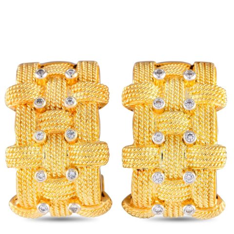 Roberto Coin Appassionata 18K Yellow Gold 0.20ct Diamond Clip-On Earrings RC04-080824 7748793827388