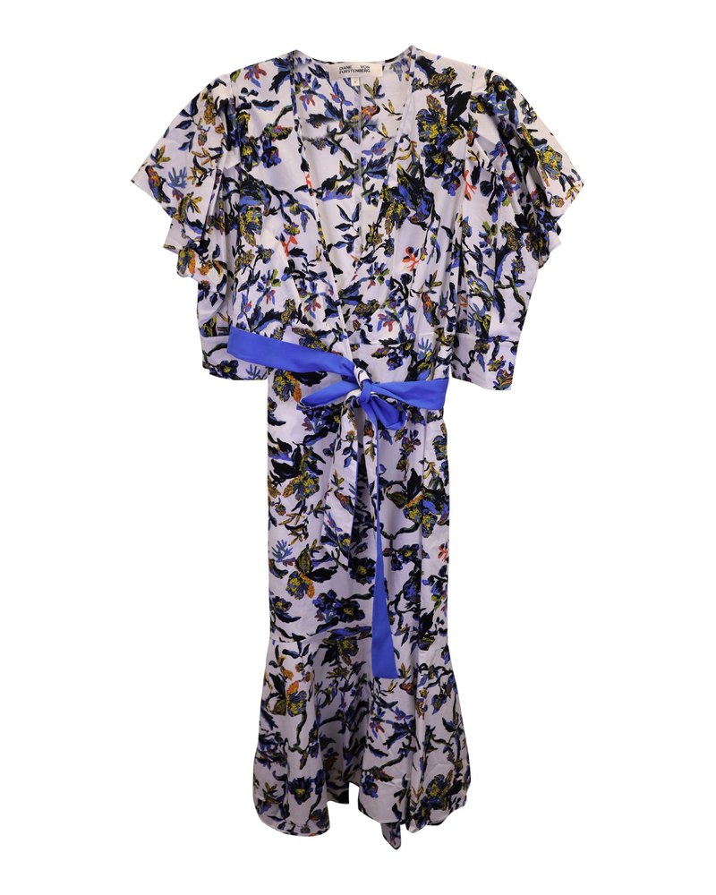 Diane von Furstenberg Annabeth Midi Dress in Floral Cotton 7748784521276