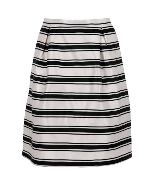 Michael Kors Stripe Skirt in White Silk 7748785471548