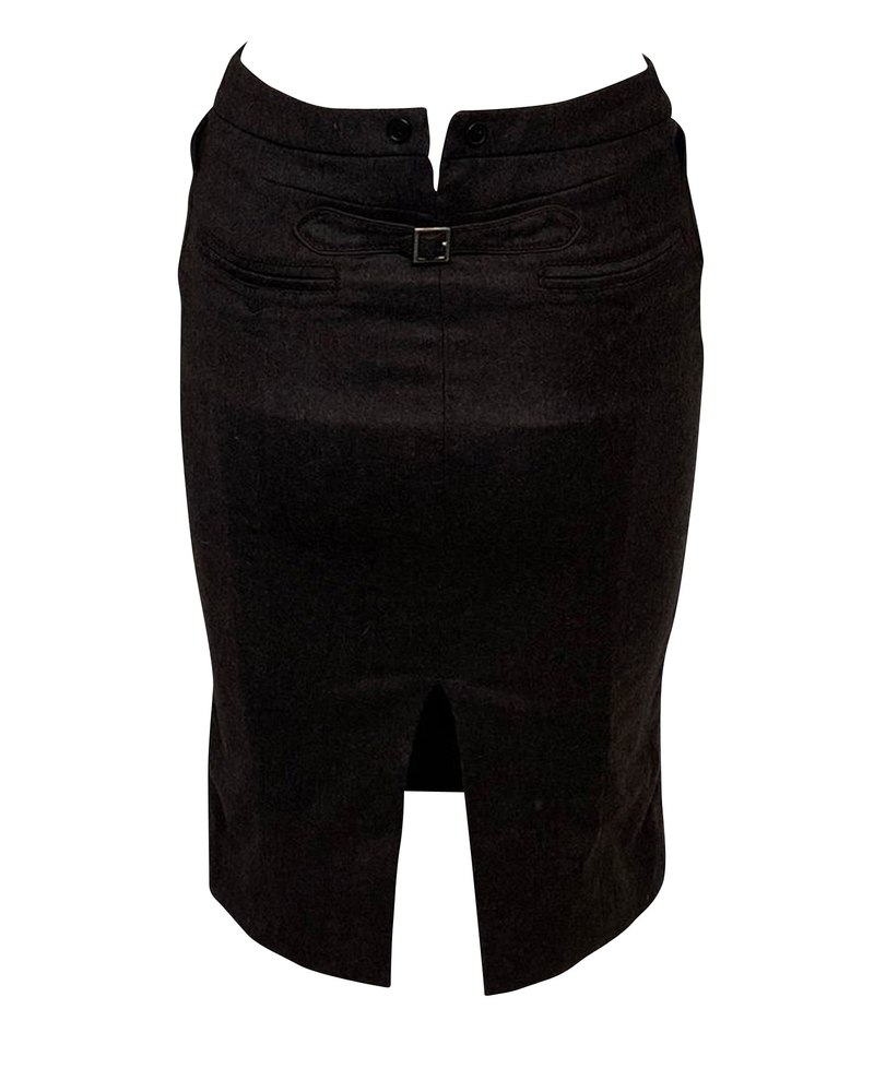 Joseph Pencil Skirt in Brown Wool 7748785733692