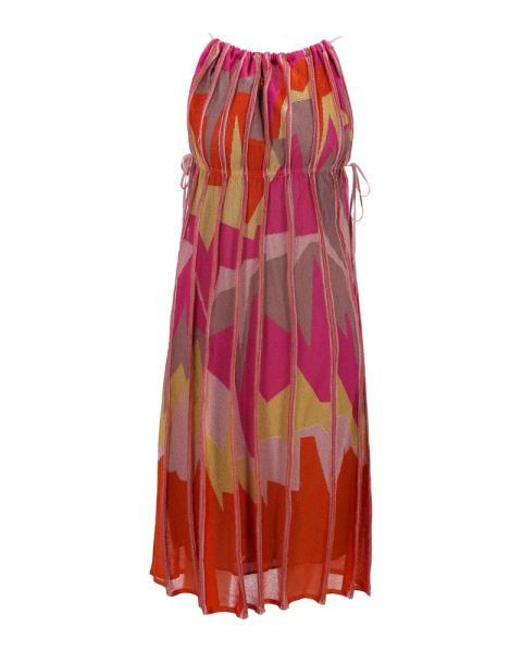 M Missoni Sleeveless Midi Dress in Multicolor Wool 7748804739132