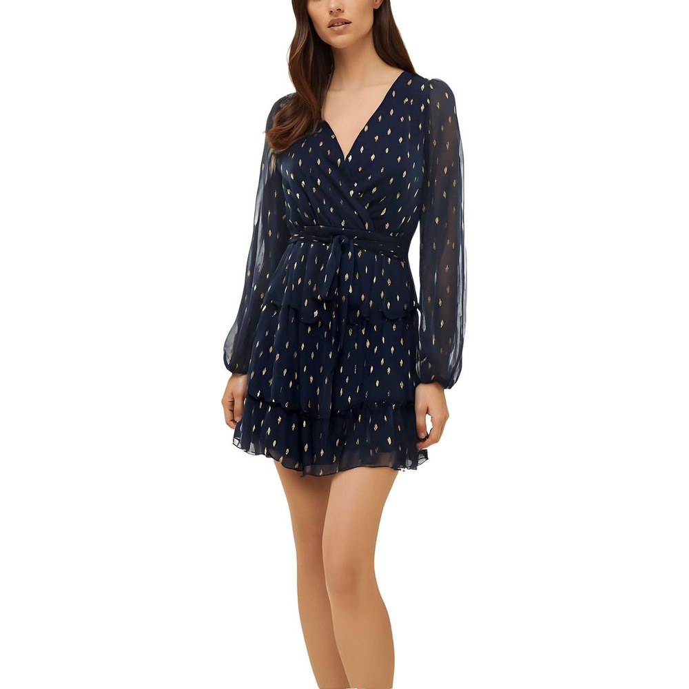 Metallic Chiffon Cocktail And Party Dress