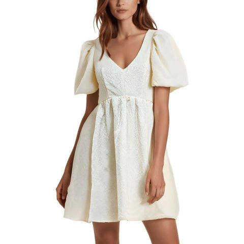 Juniors Pocket Jacquard Cocktail And Party Dress