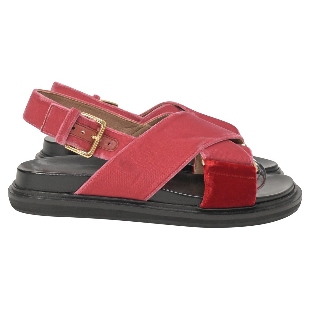 Marni Fussbett Sandals in Red Velvet 7748792778812