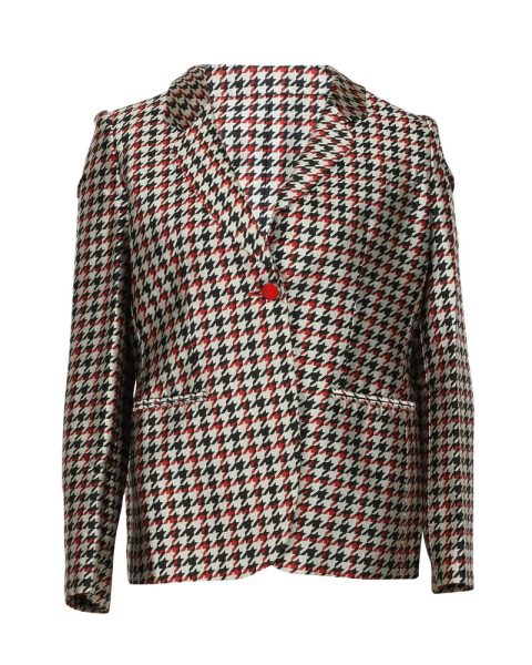 Giorgio Armani Houndstooth Blazer in Multicolor Silk 7748801560636