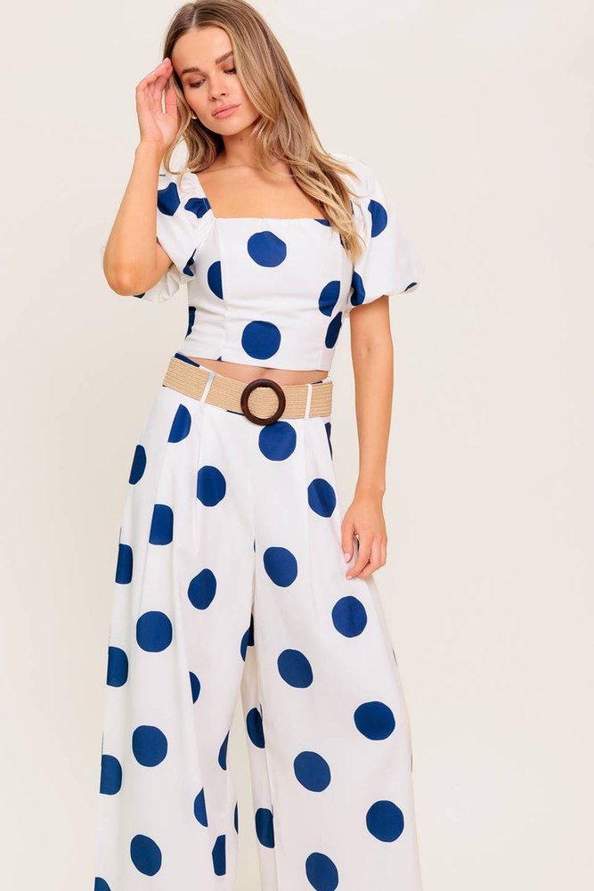 COCONUT KISS NAVY TOP AND PANT SET