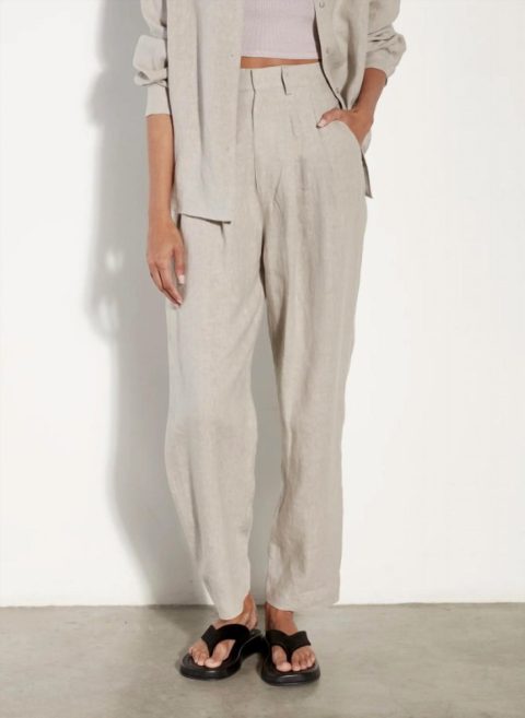 Tapered Pleated Hi-Waist Pant In Mist