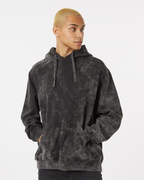 Dyenomite Men’s Premium Fleece Mineral Wash Hooded Sweatshirt