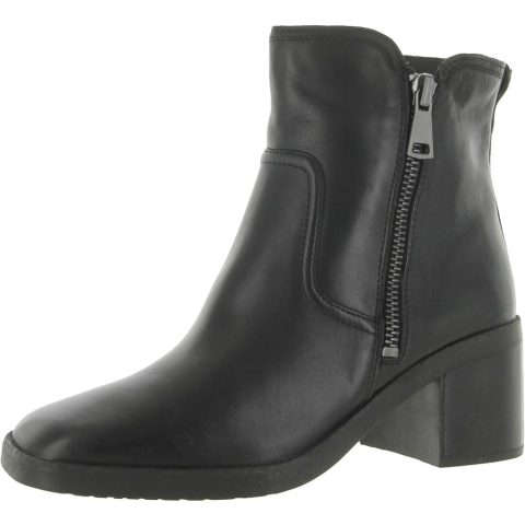 Emmy Leather Square Toe Ankle Boots