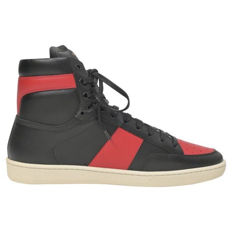 Saint Laurent SL-10H High Top Sneakers in Black Leather