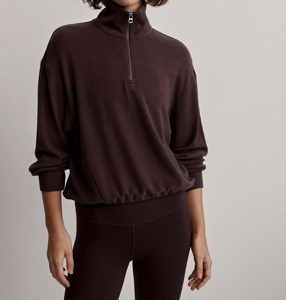 Collett Half Zip Midlayer Sweatshirt In Coffee Bean