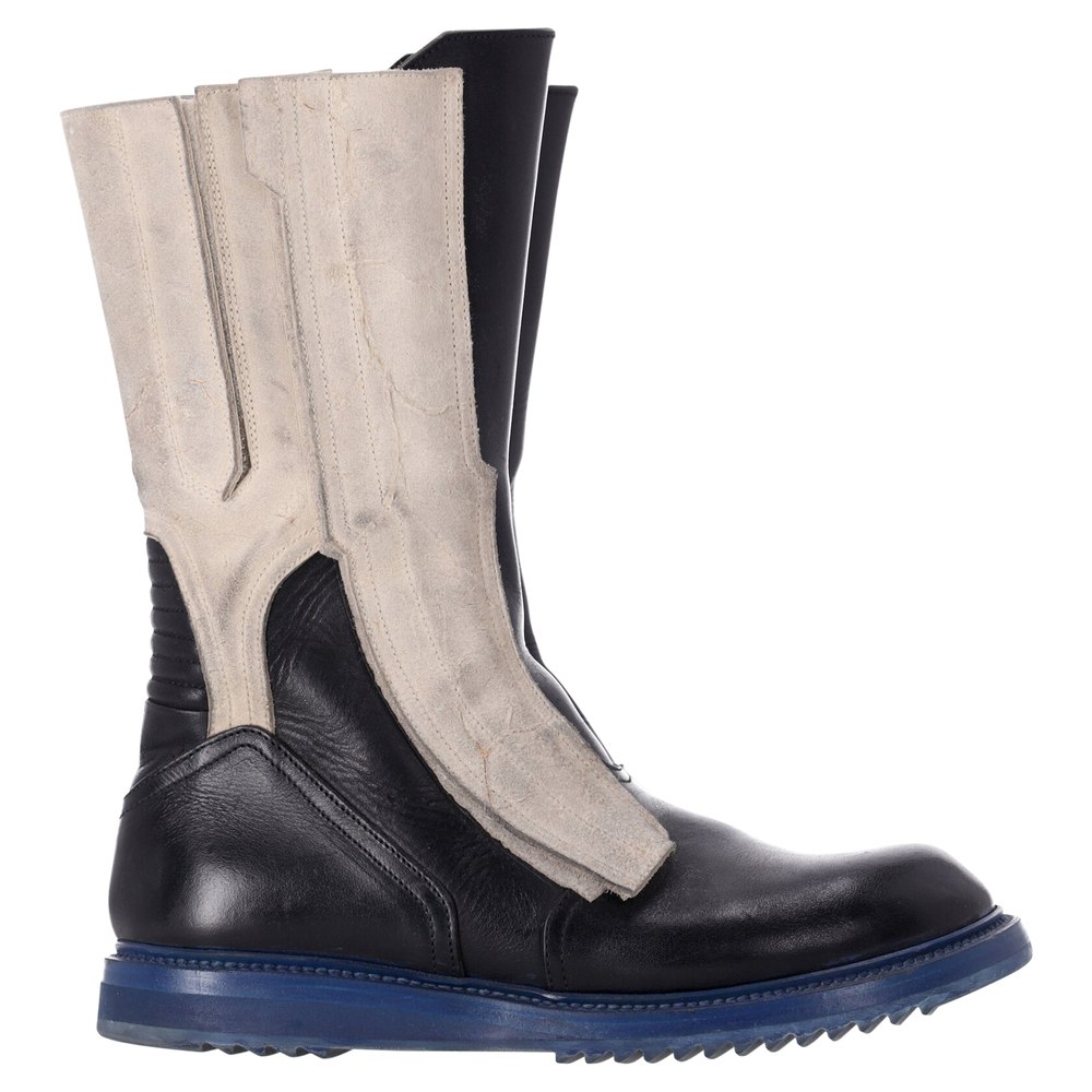Rick Owens Bi-Color Boots in Black Leather 7748859363388