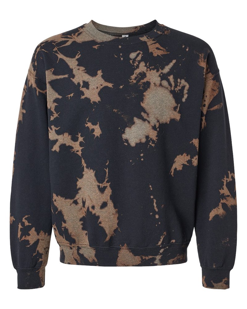 Dyenomite Men’s Essential Fleece Bleach Wash Crewneck Sweatshirt
