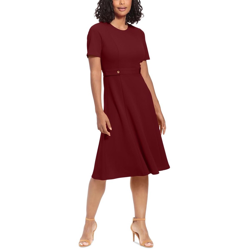 Plus Embellished Mid Calf Fit & Flare Dress