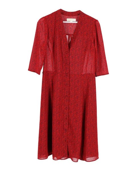 Michael Michael Kors Heart Print Dress in Red Polyester 7748818468924