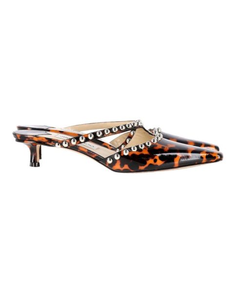 Jimmy Choo Ros 35mm Mules in Animal Print Patent Leather 7748823318588