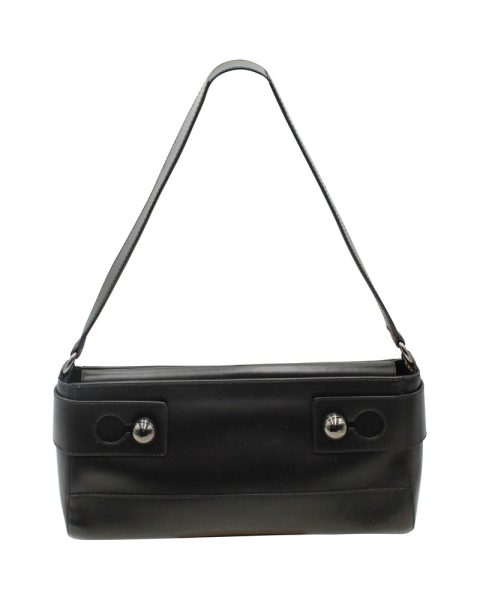 Furla Metal Embellished Shoulder Bag in Black Leather 7748819320892