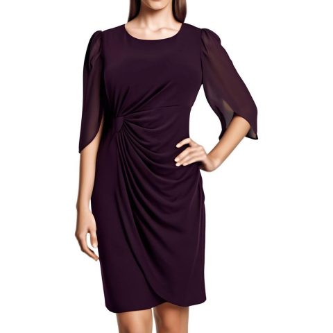 Plus Gathered Sheath Cocktail And Party Dress