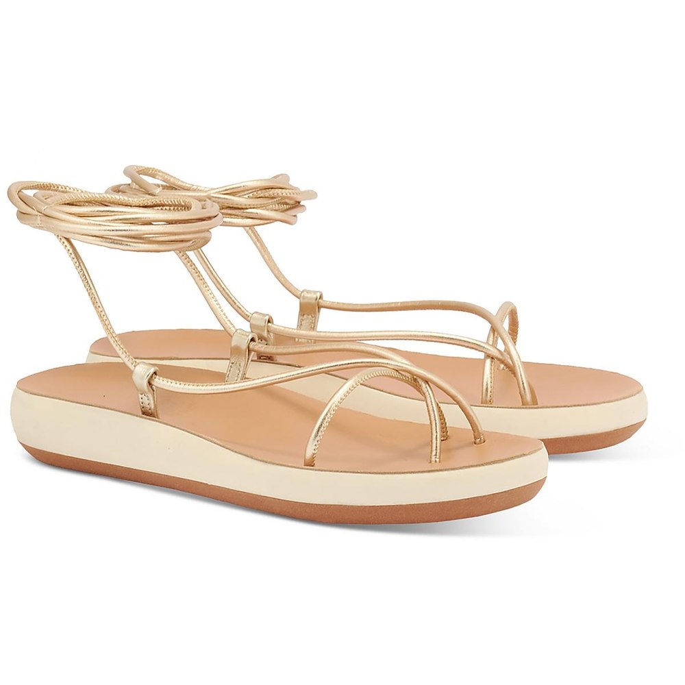 Diakopes Comfort Faux Leather Lace-Up Wedge Sandals
