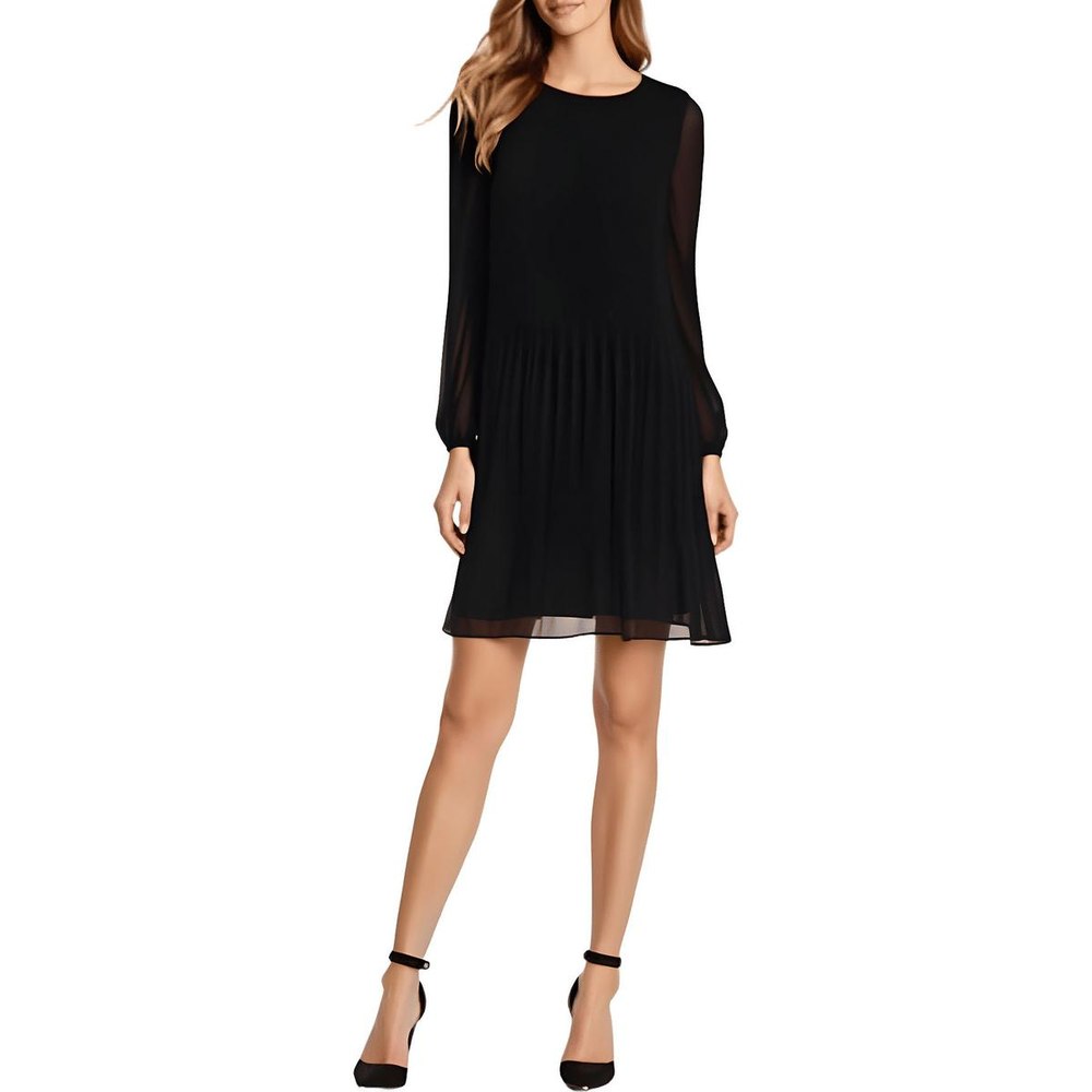Pleated Chiffon Mini Dress