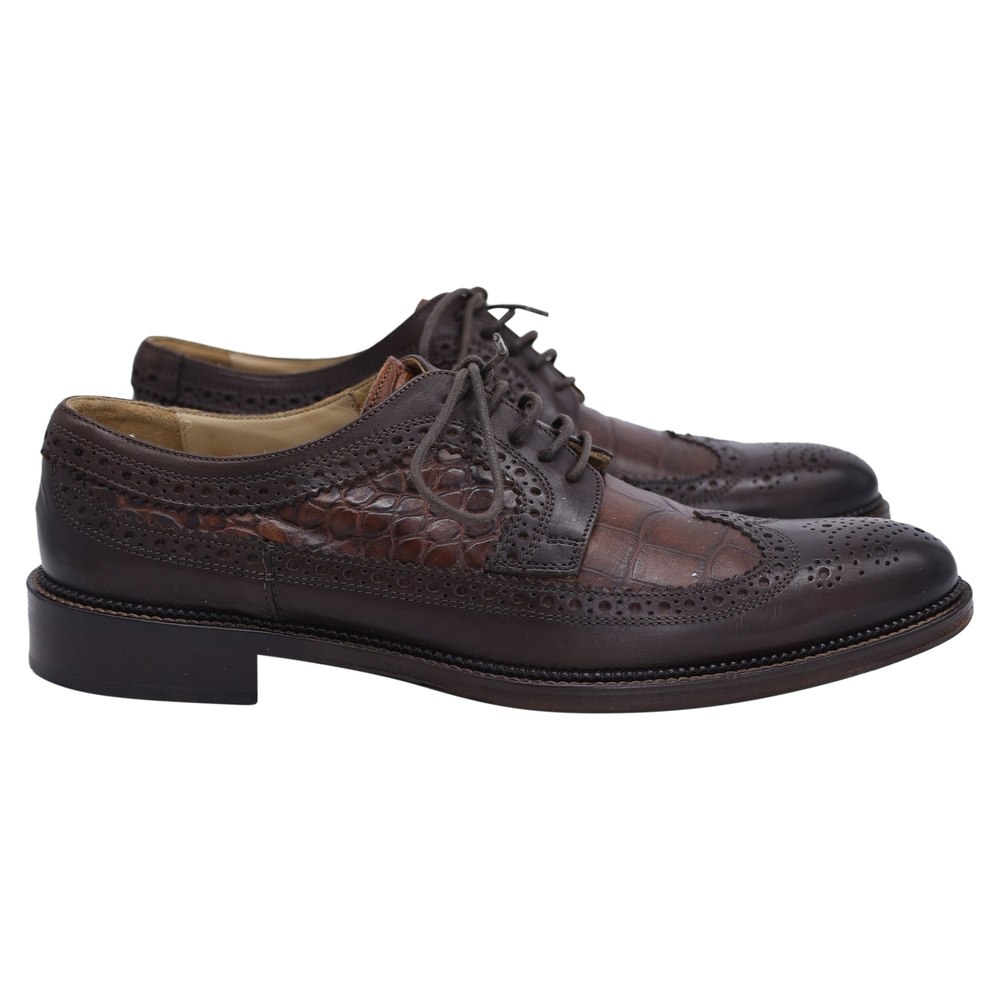 D&G Dolce & Gabbana Textured Oxfords in Brown Leather 7748873519164
