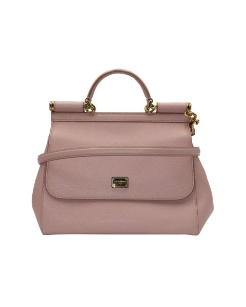 Dolce & Gabbana Medium Sicily Bag in Pink Calfskin Leather 7748879024188