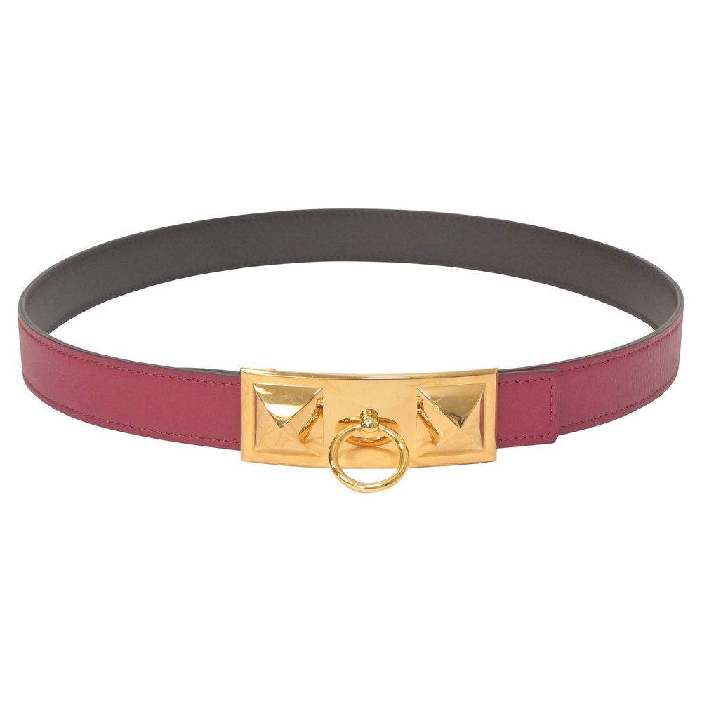 Hermès Rivale Reversible 90 Belt in Burgundy Leather 7748879122492