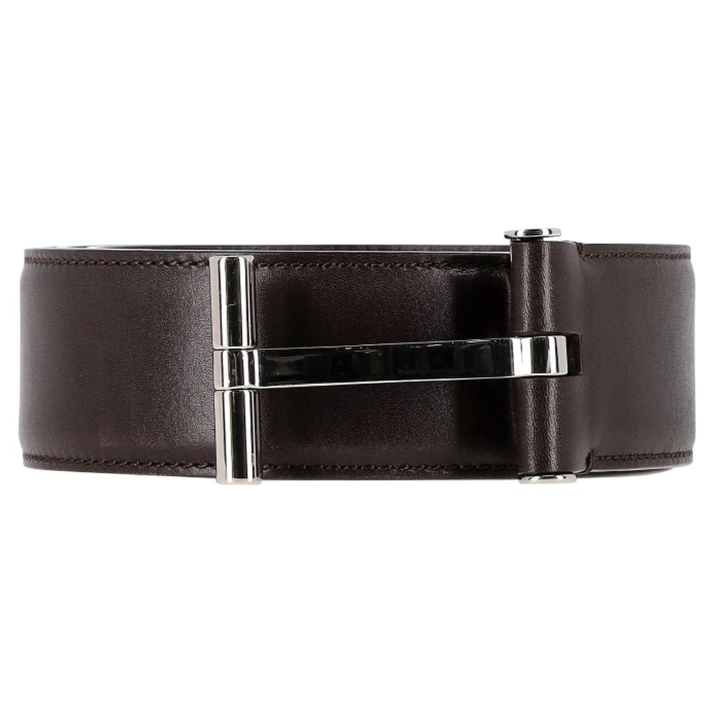 Tom Ford T-Buckle Belt in Brown Leather 7748875485244