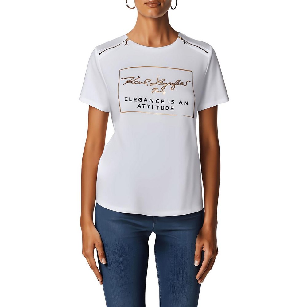 Metallic Cotton Graphic T-Shirt