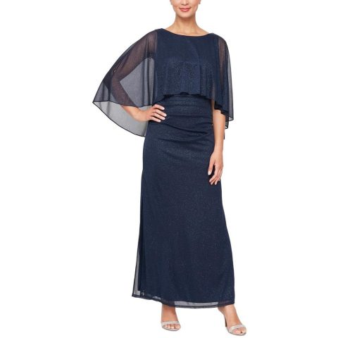 Shimmer Ruched Evening Dress