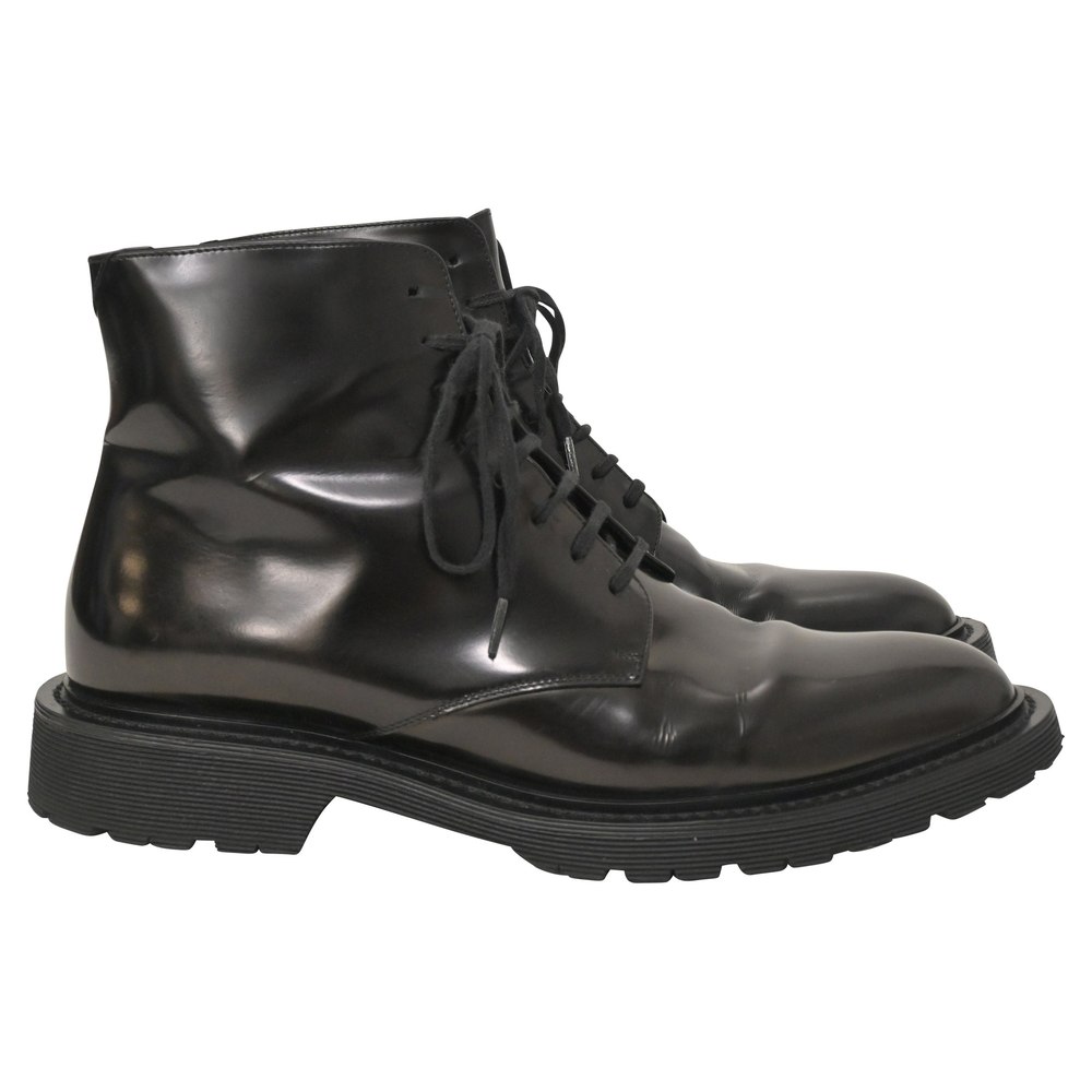 Saint Laurent Army Lace Up Boots in Black Leather 7748866441276