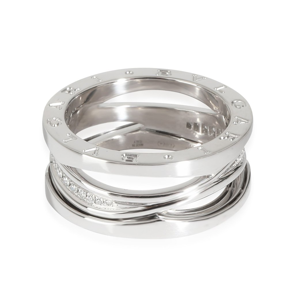 BVLGARI B.zero 1 Legend Diamond Ring in 18k White Gold 0.16 CTW 7748904288316