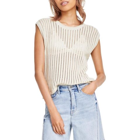 Crewneck Knit Tank Top Sweater