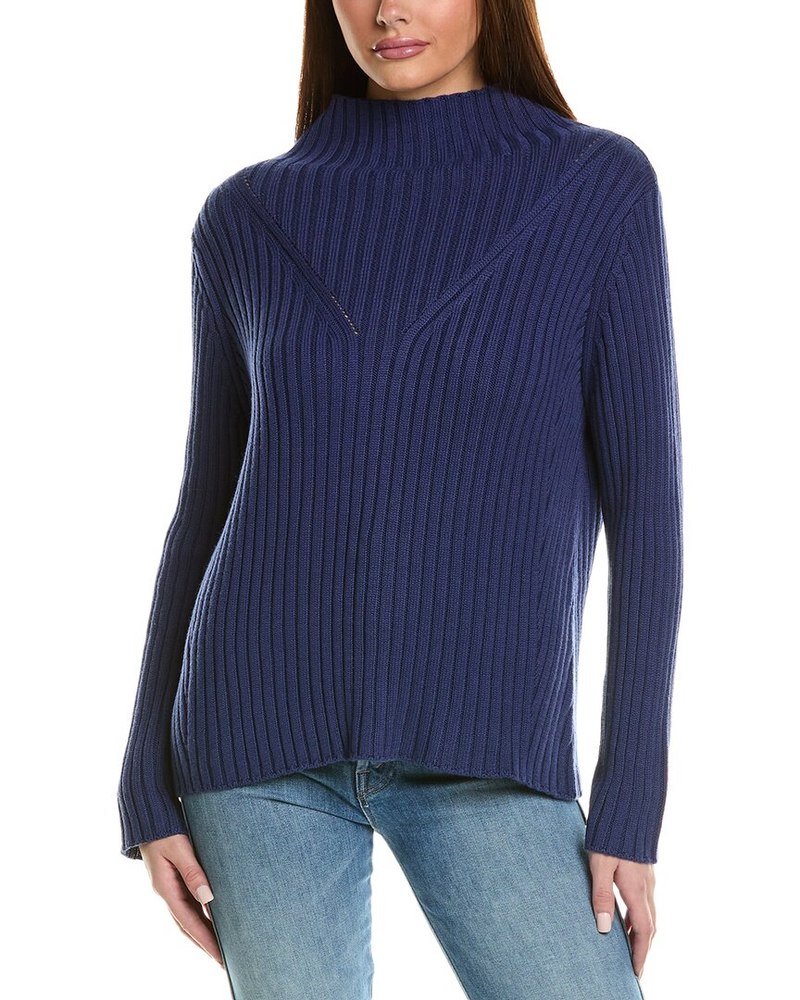 Hannah Rose Chunky Rib Funnel Neck Cashmere-Blend Sweater 7823919906876