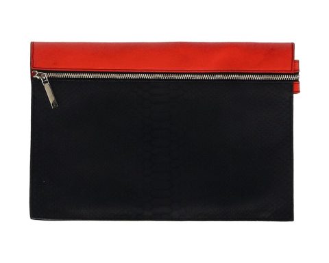 Victoria Beckham Two Tone Clutch in Red Leather