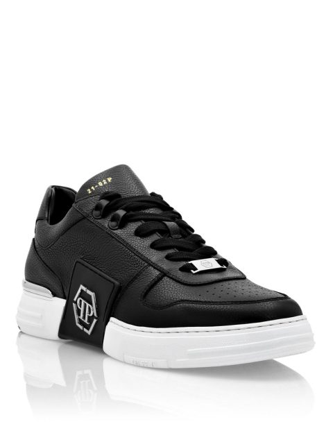LO-TOP SNEAKERS PHANTOM KICK$ LEATHER Platinum HEXAGON 7650313961532