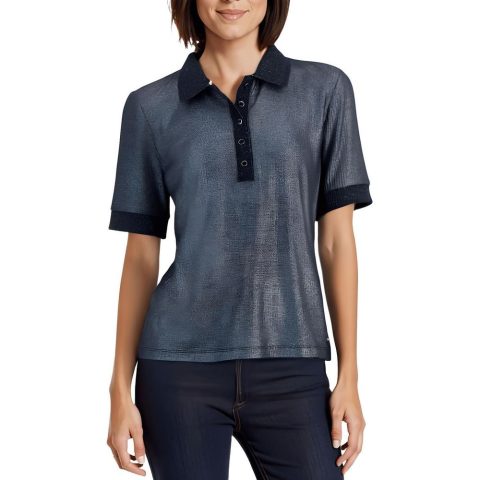 Metallic Polo Top