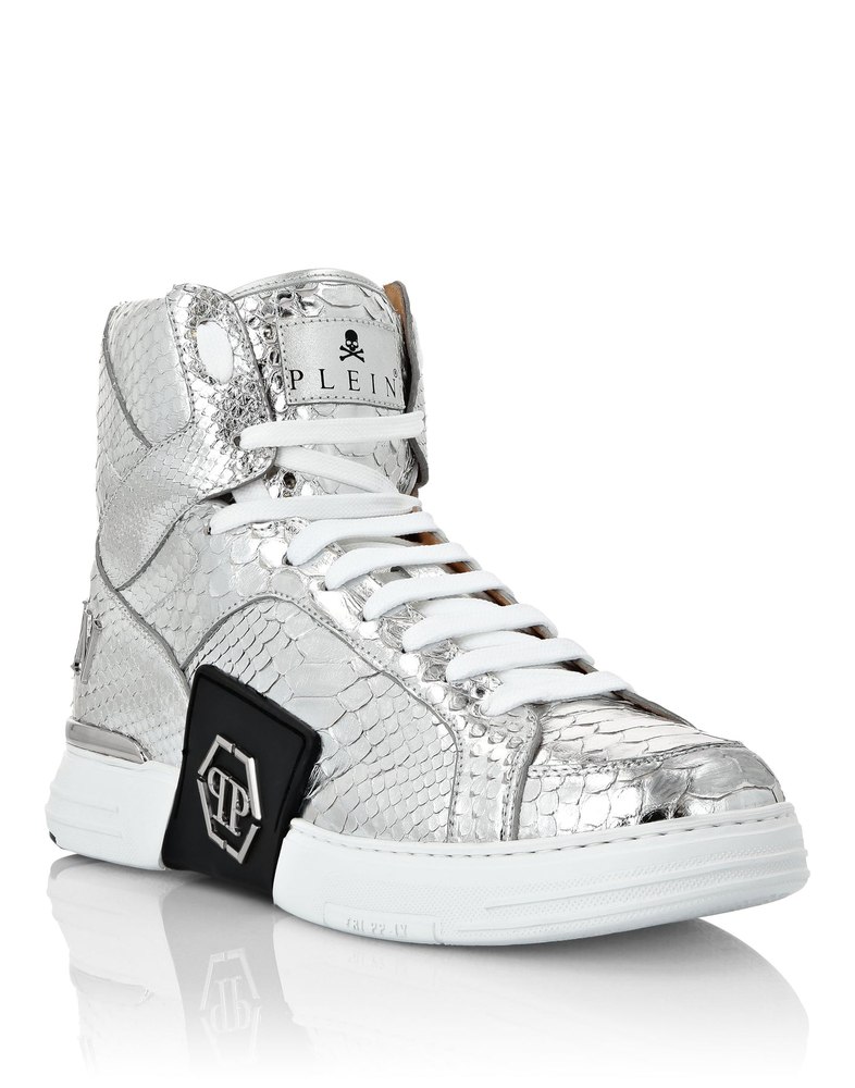 HI-TOP SNEAKERS MONEY KICK$ PYTHON Platinum HEXAGON